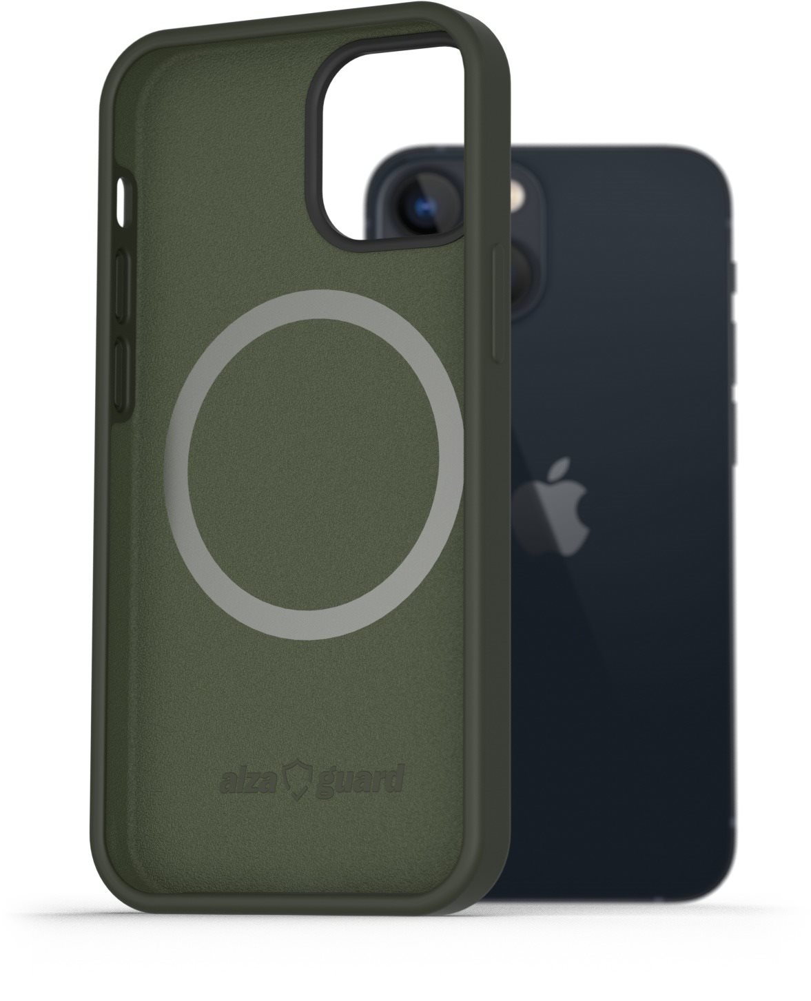 AlzaGuard Magnetic Silicone Case for iPhone 13 Mini Green Phone Cover