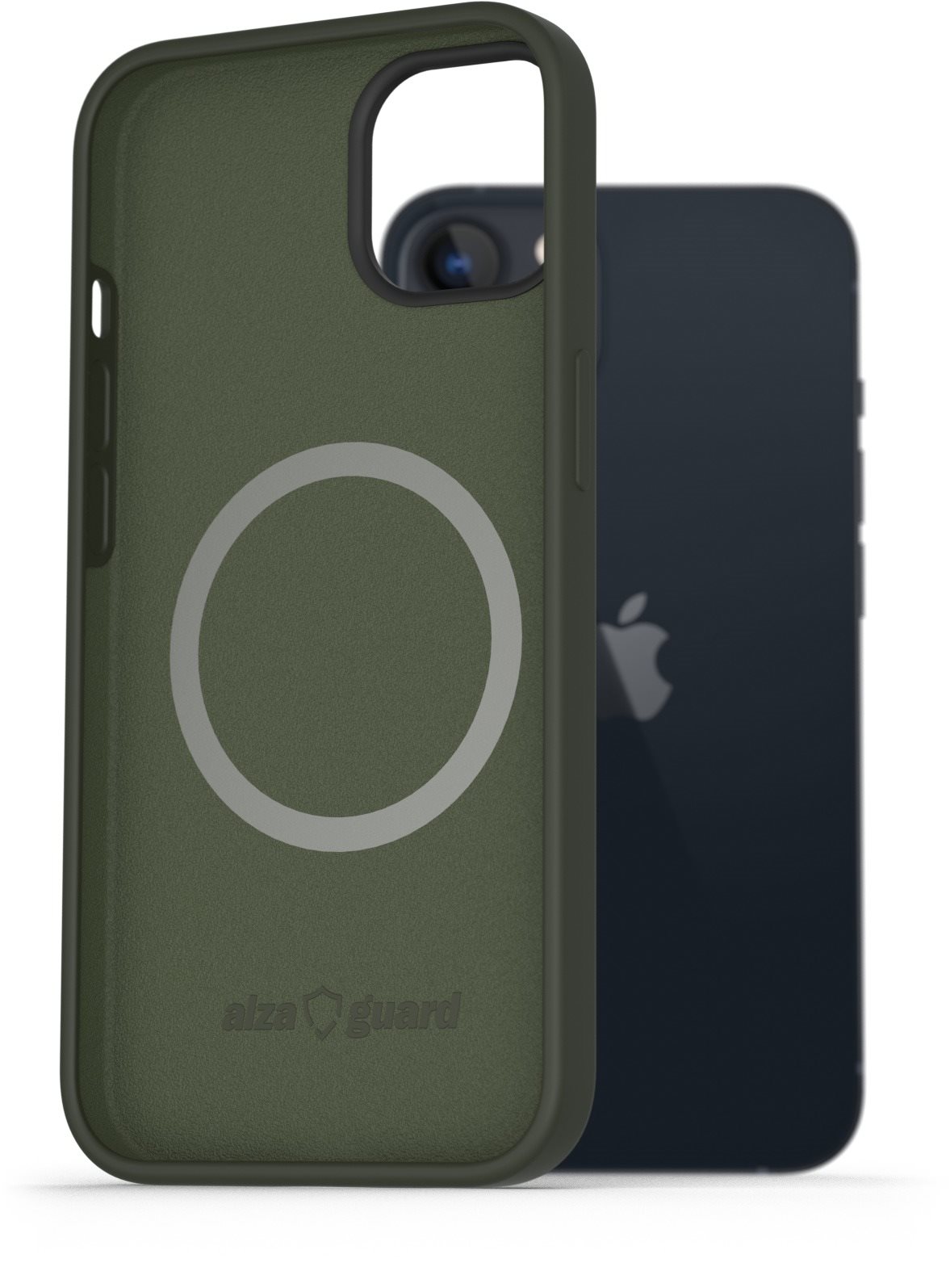 AlzaGuard Magnetic Silicone Case for iPhone 13 Green Phone Cover