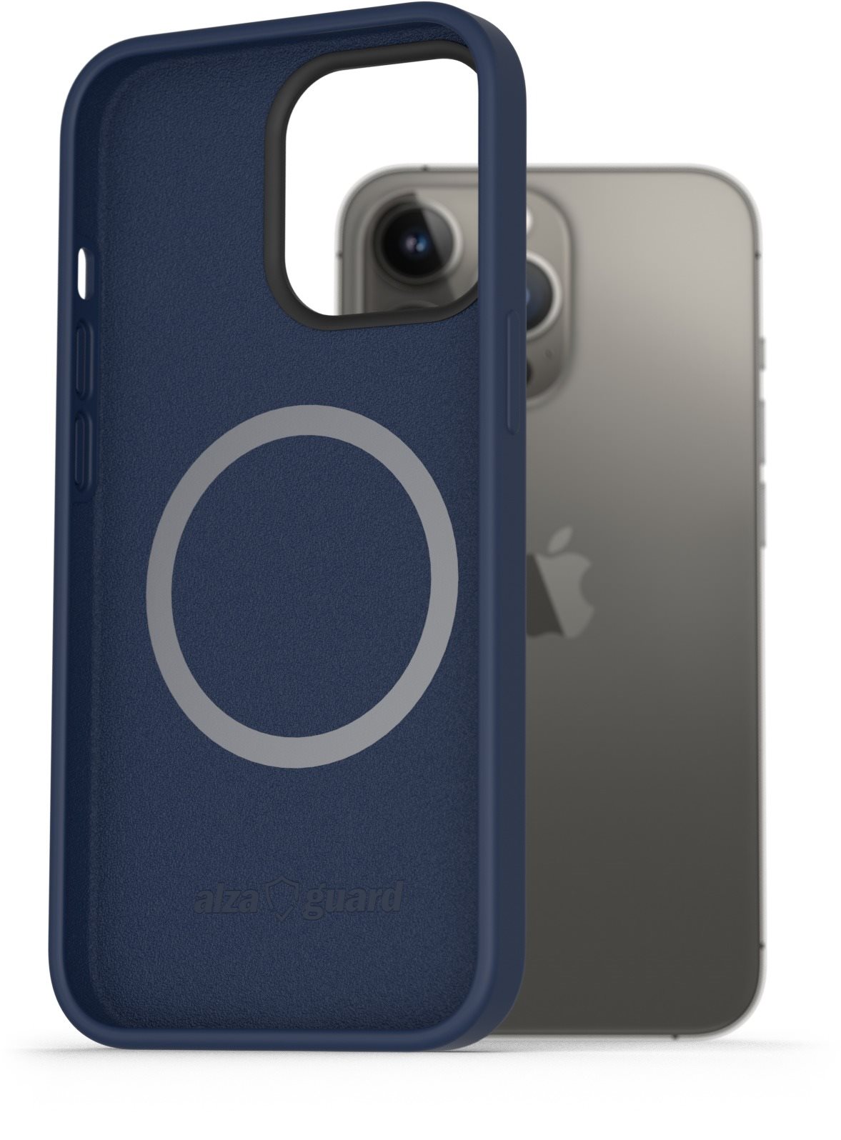 AlzaGuard Magnetic Silicone Case for iPhone 13 Pro Blue Phone Cover