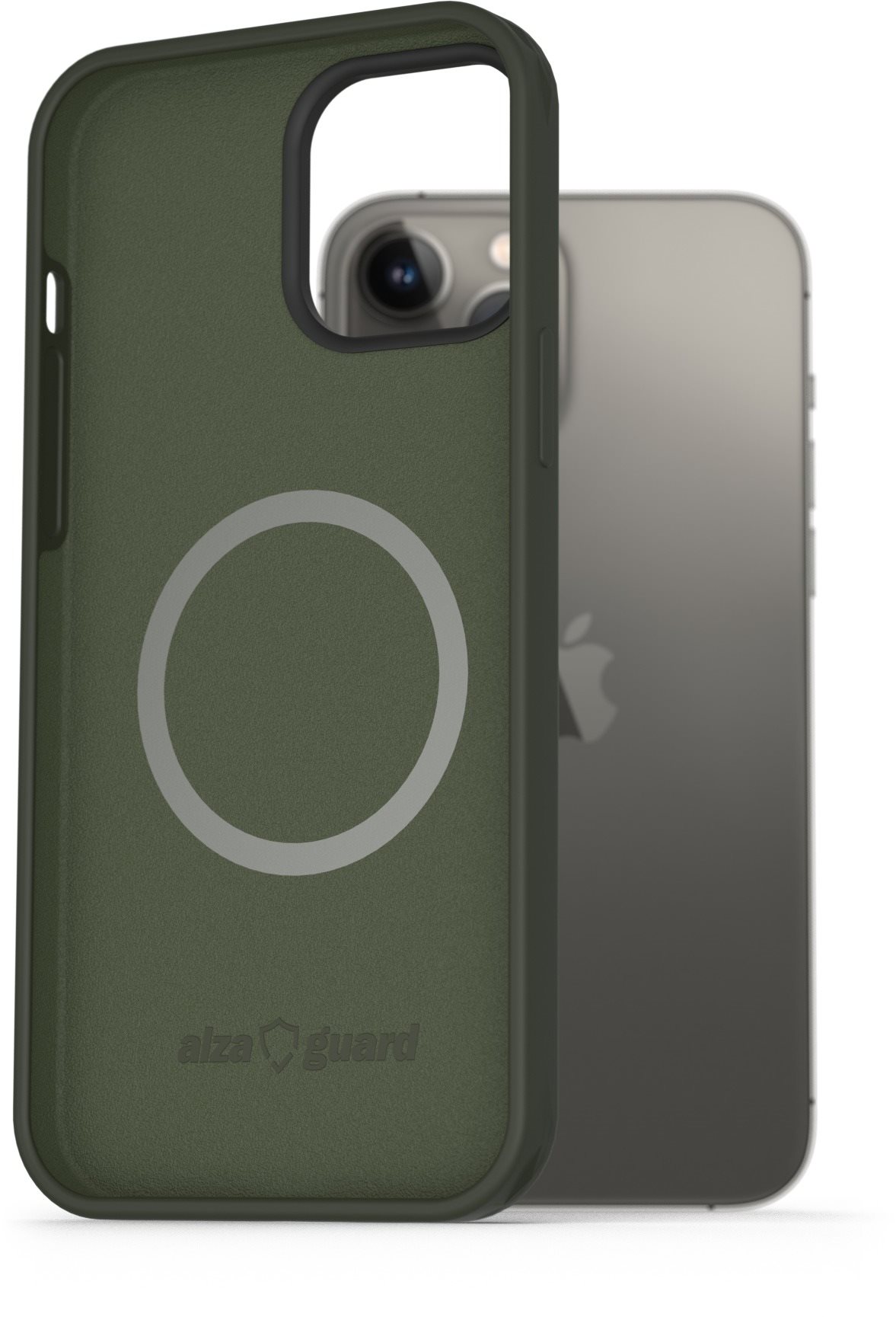 AlzaGuard Magnetic Silicone Case for iPhone 13 Pro Max Green Phone...