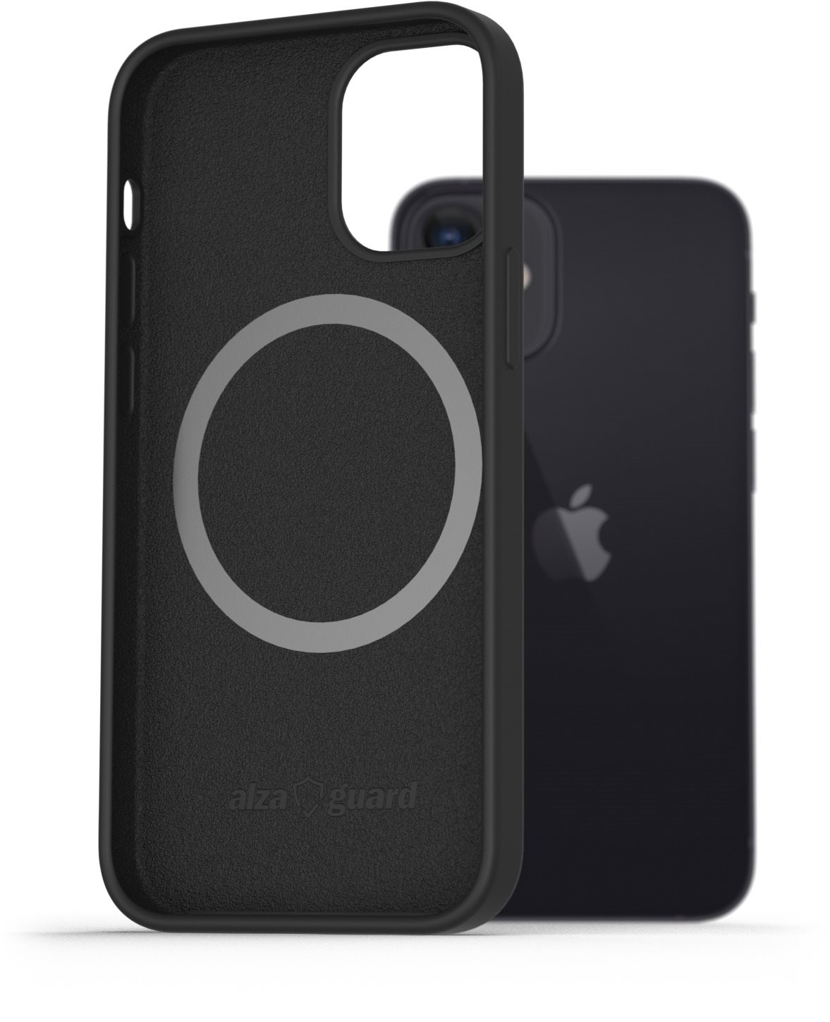 AlzaGuard Magnetic Silicon Case for iPhone 12 Mini  Black Phone Cover