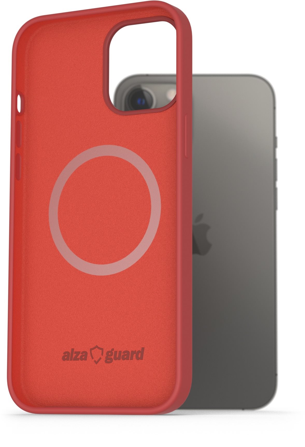 AlzaGuard Magnetic Silicon Case for iPhone 12 Pro Max red Phone Cover