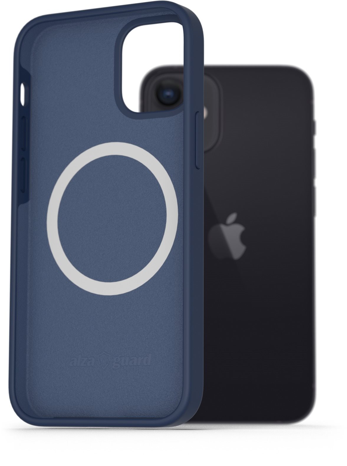 AlzaGuard Silikonhülle mompatibel mit Magsafe iPhone 12 Mini Blau...