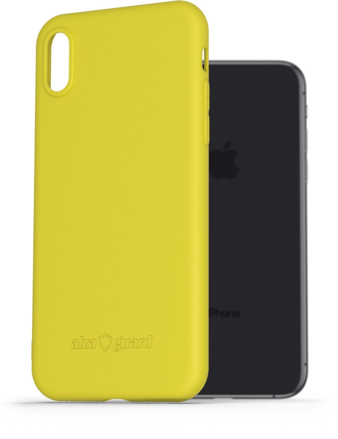 AlzaGuard Matte iPhone X/XS sárga TPU tok Telefon tok