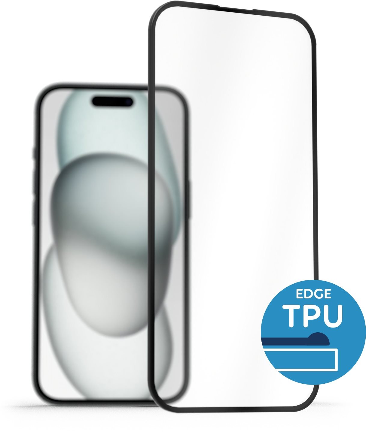 AlzaGuard Glass with TPU Frame iPhone 15 2.5D üvegfólia - fekete...