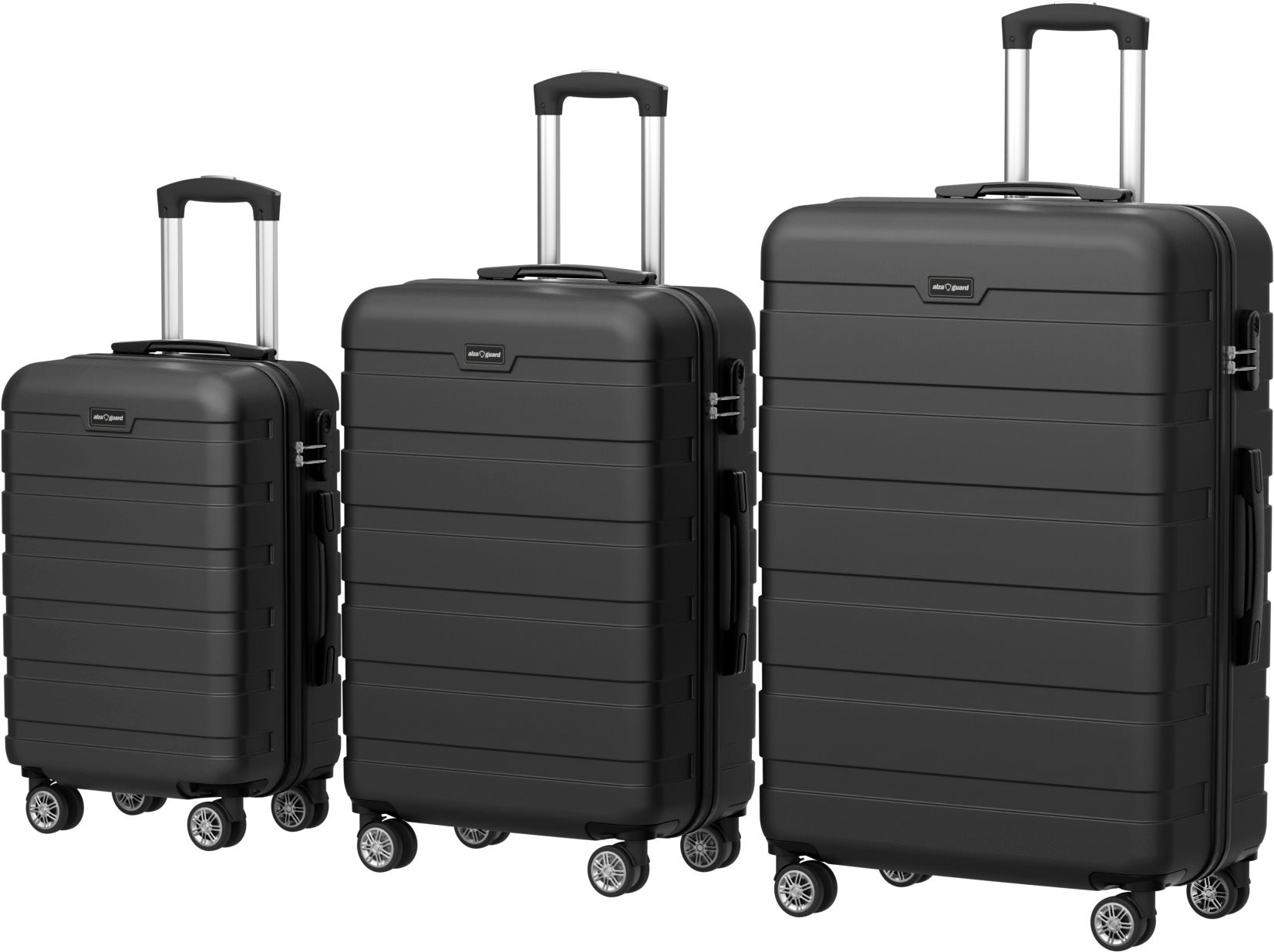 AlzaGuard Traveler Suitcase, 3 pcs súprava – čierna Sada kufrov