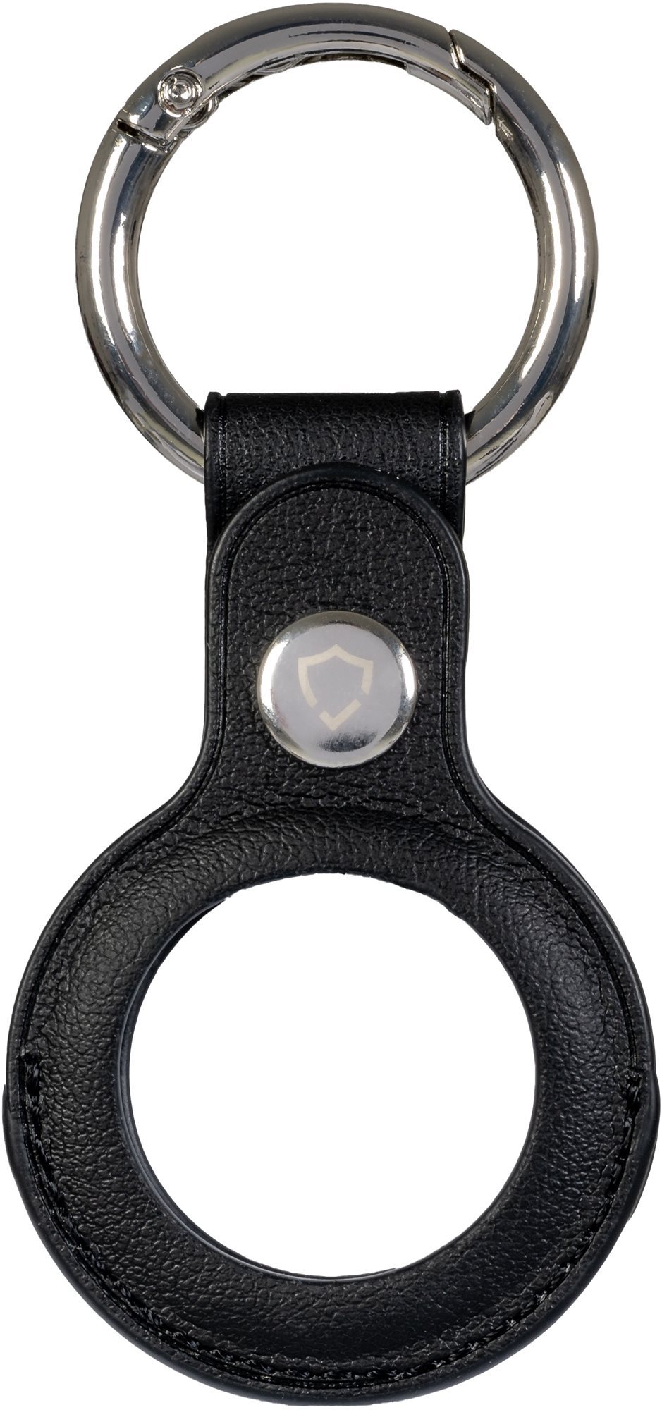 AlzaGuard Leather Keychain for Airtag, Black AirTag Key Ring
