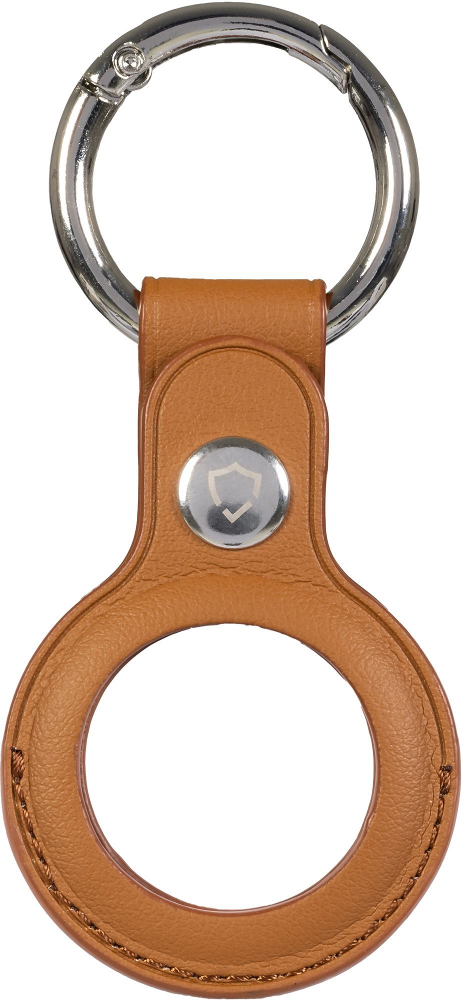 AlzaGuard Leather Keychain for Airtag Brown AirTag Key Ring