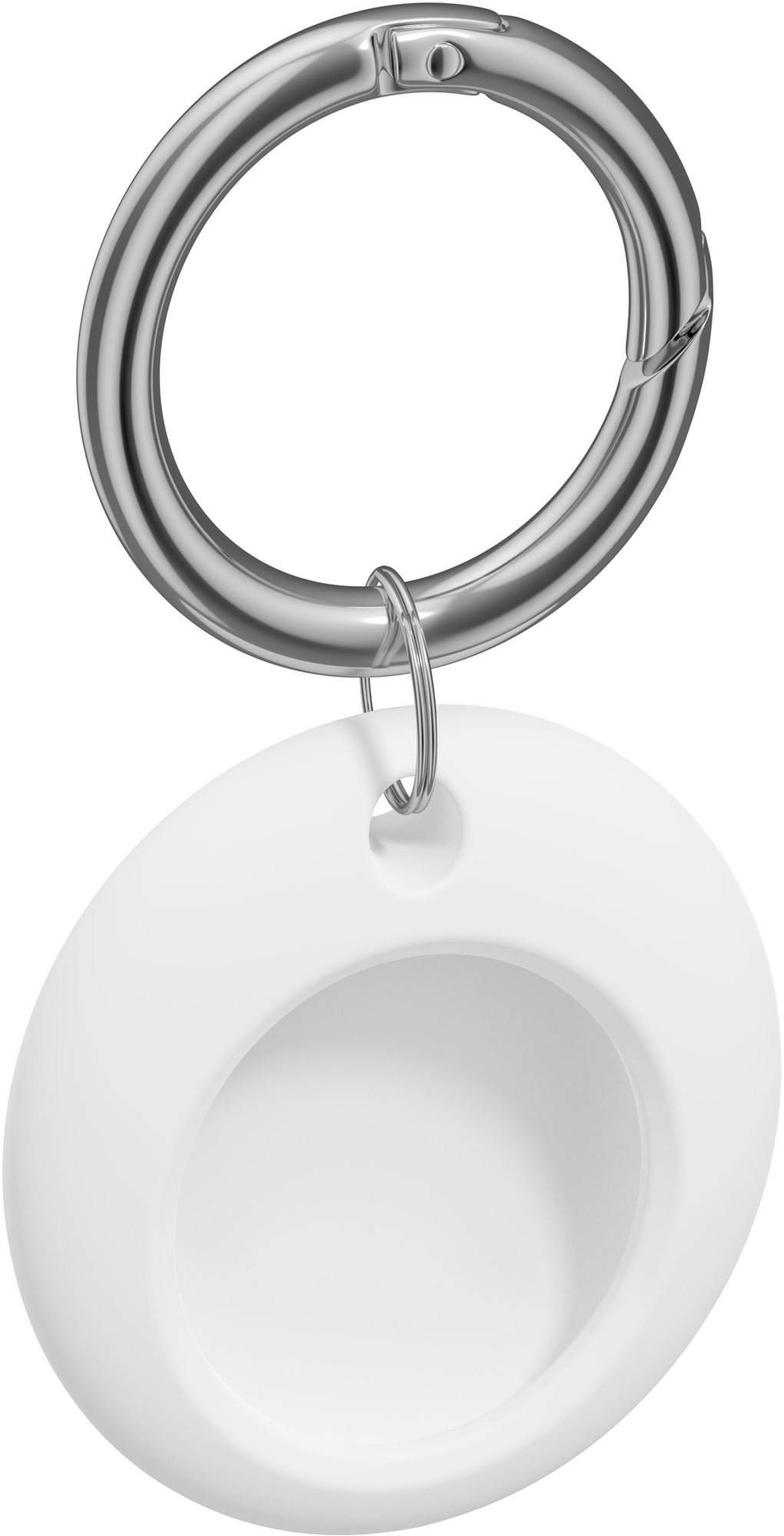 AlzaGuard Circle Silicone Keyring for AirTag White AirTag Key Ring