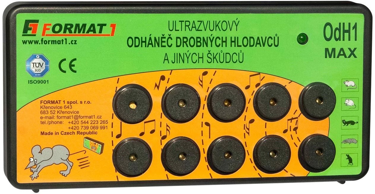 Format1 OdH1/Max Csendes egér- és nyestriasztó, 200 m2, adapter...