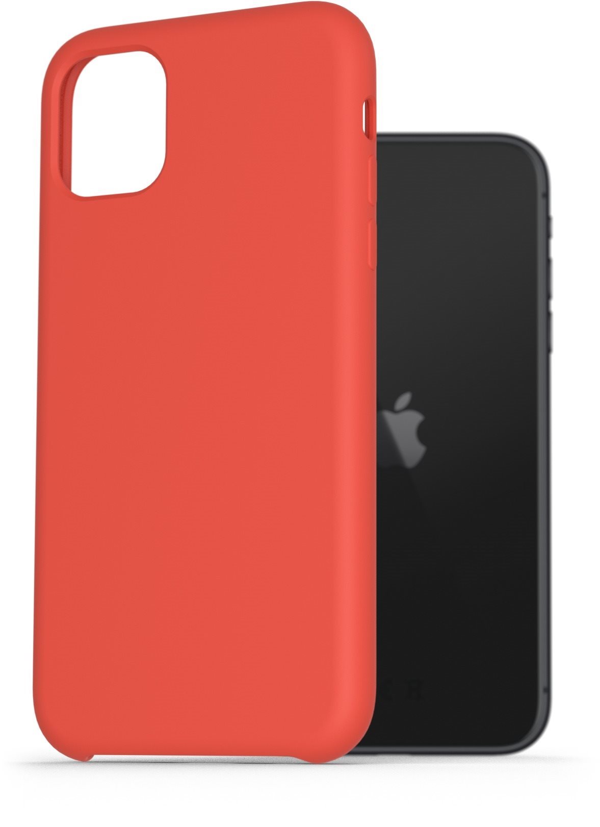 AlzaGuard Premium Liquid Silicone Case for iPhone 11 Red Phone Cover