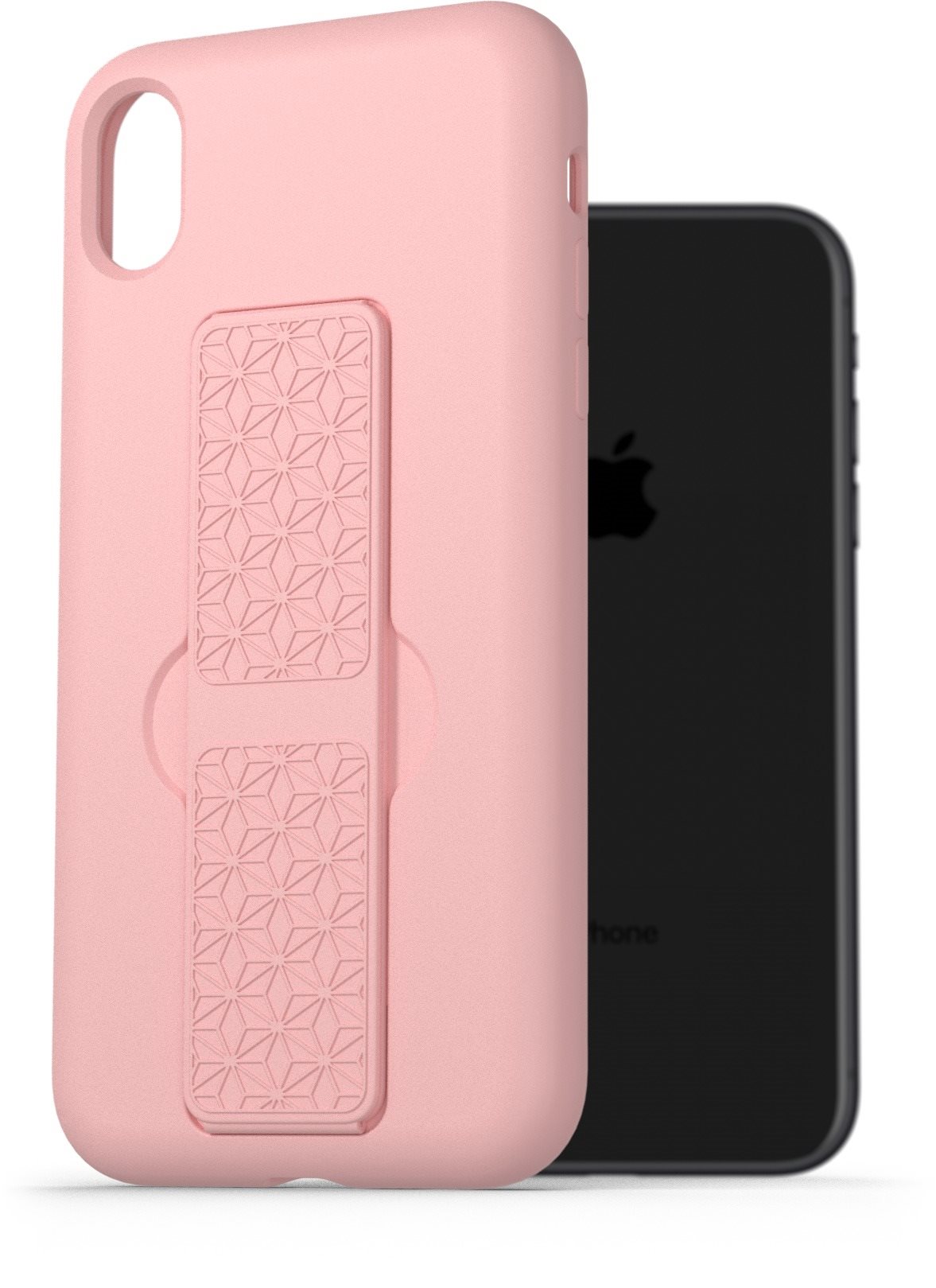 AlzaGuard Liquid Silicone Case avec support pour iPhone Xr rose...