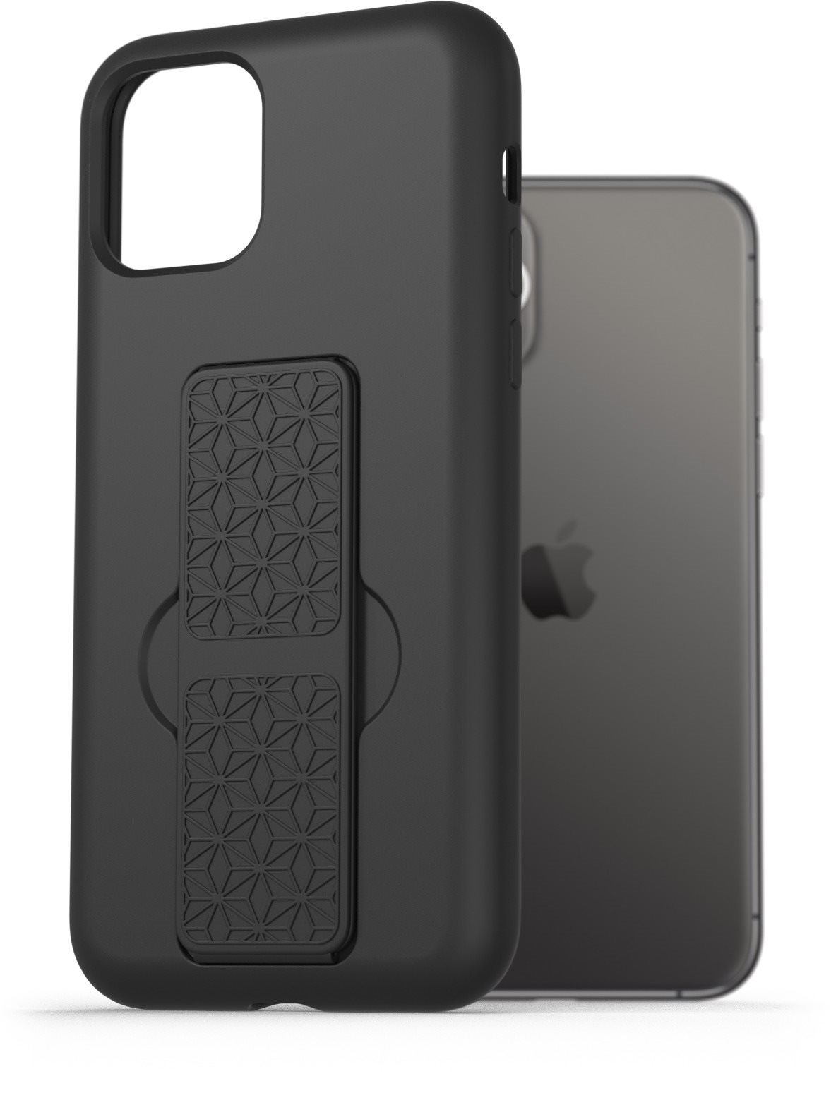 AlzaGuard Liquid Silicone Case with Stand for iPhone 11 Pro Black...
