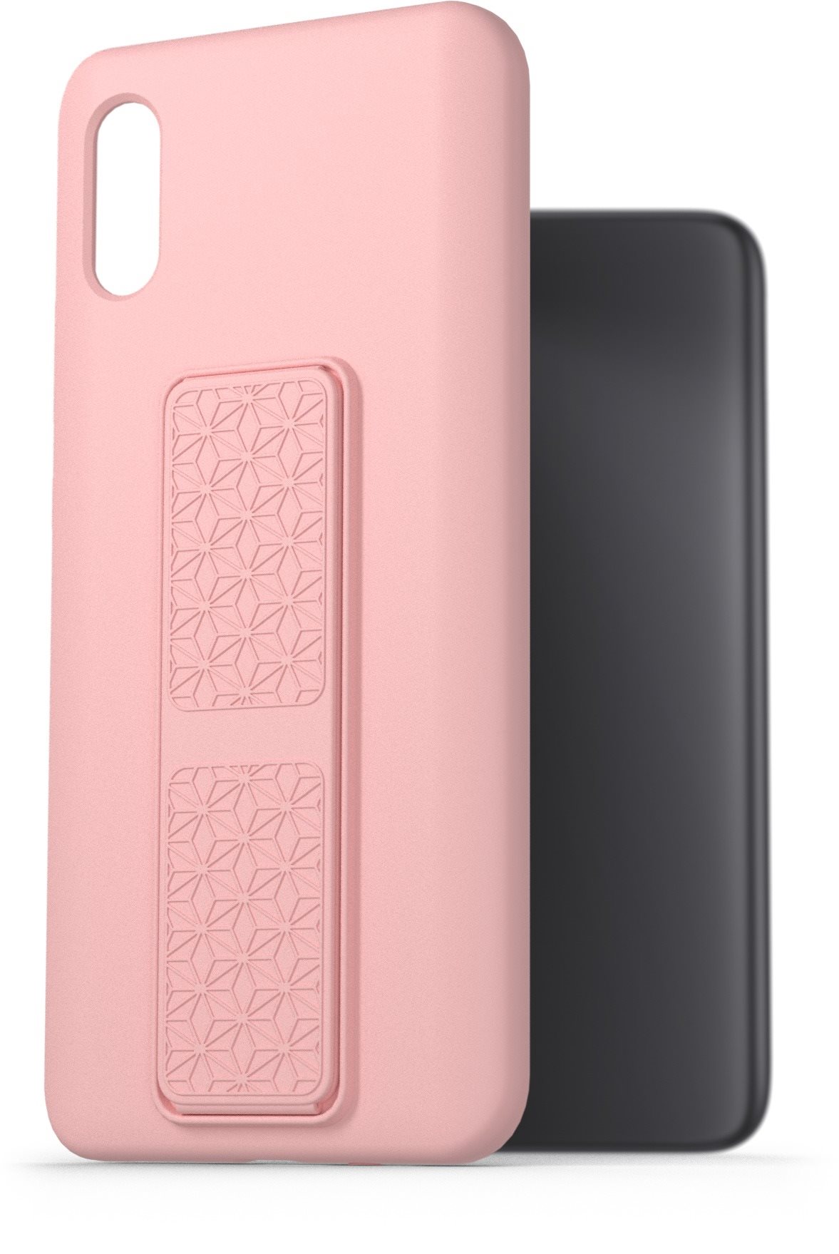 AlzaGuard Liquid Silicone Case with Stand for Xiaomi Redmi 9A Pink...