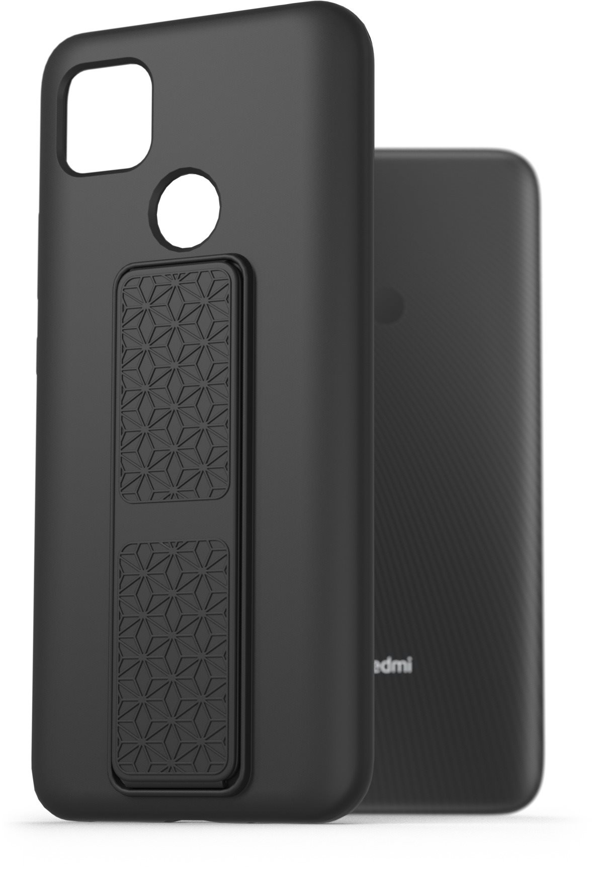 AlzaGuard Liquid Silicone Case with Stand for Xiaomi Redmi 9C Black...
