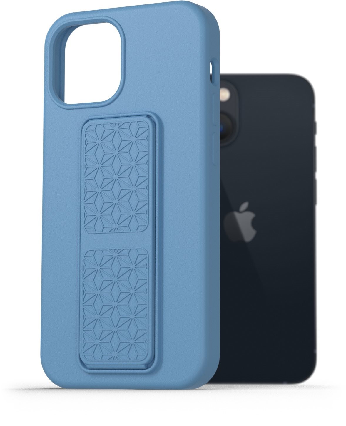 AlzaGuard Liquid Silicone Case with Stand for iPhone 13 Mini Blue...