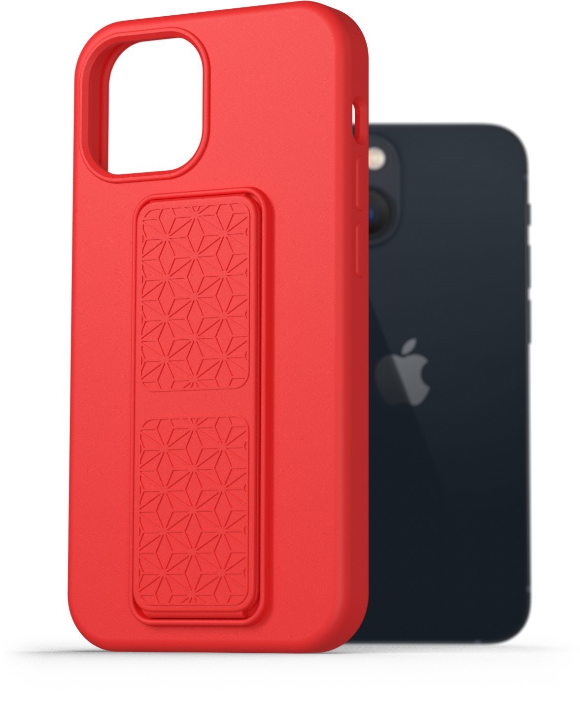 AlzaGuard Liquid Silicone Case with Stand for iPhone 13 Mini Red...