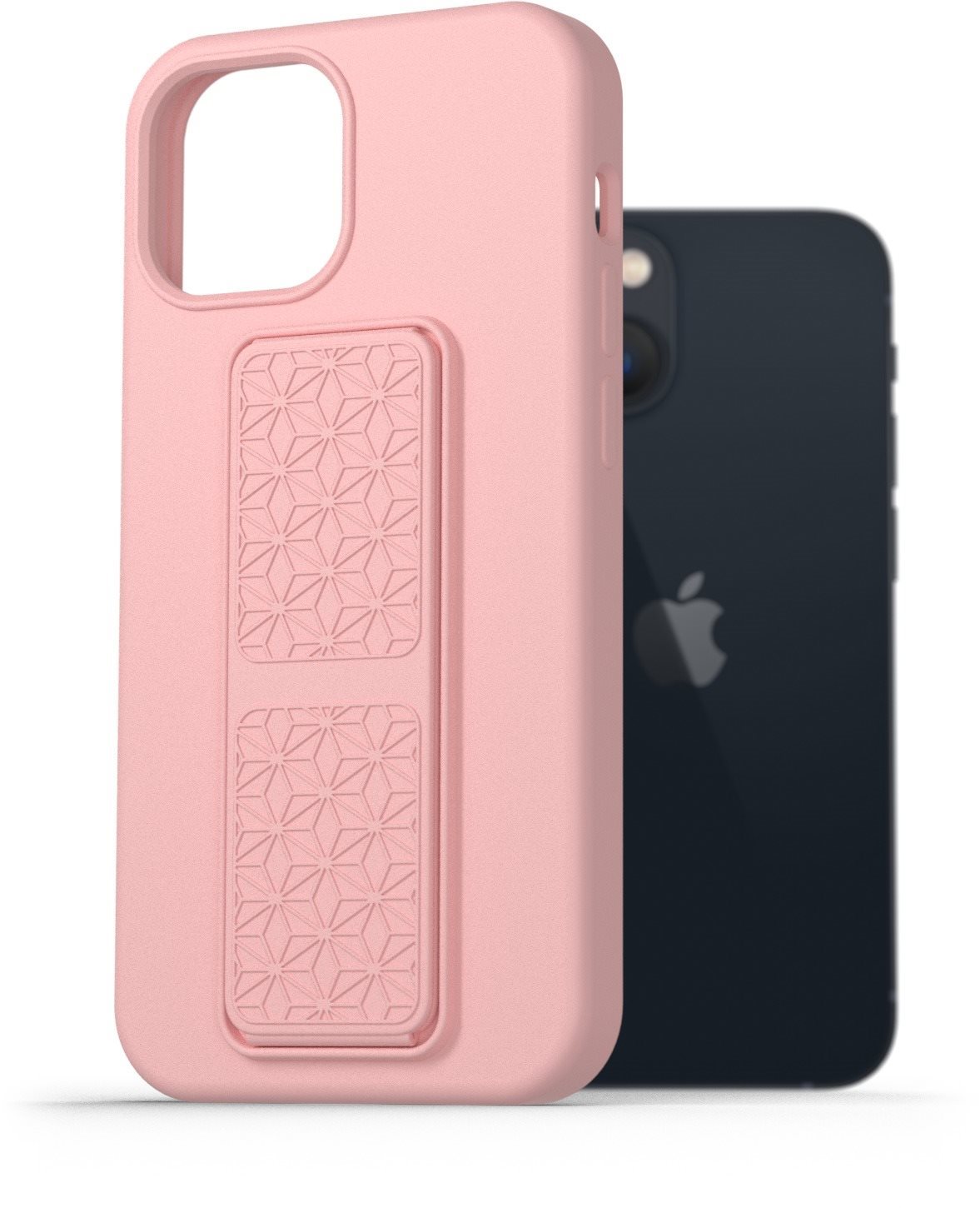 AlzaGuard Liquid Silicone Case with Stand for iPhone 13 Mini Pink...