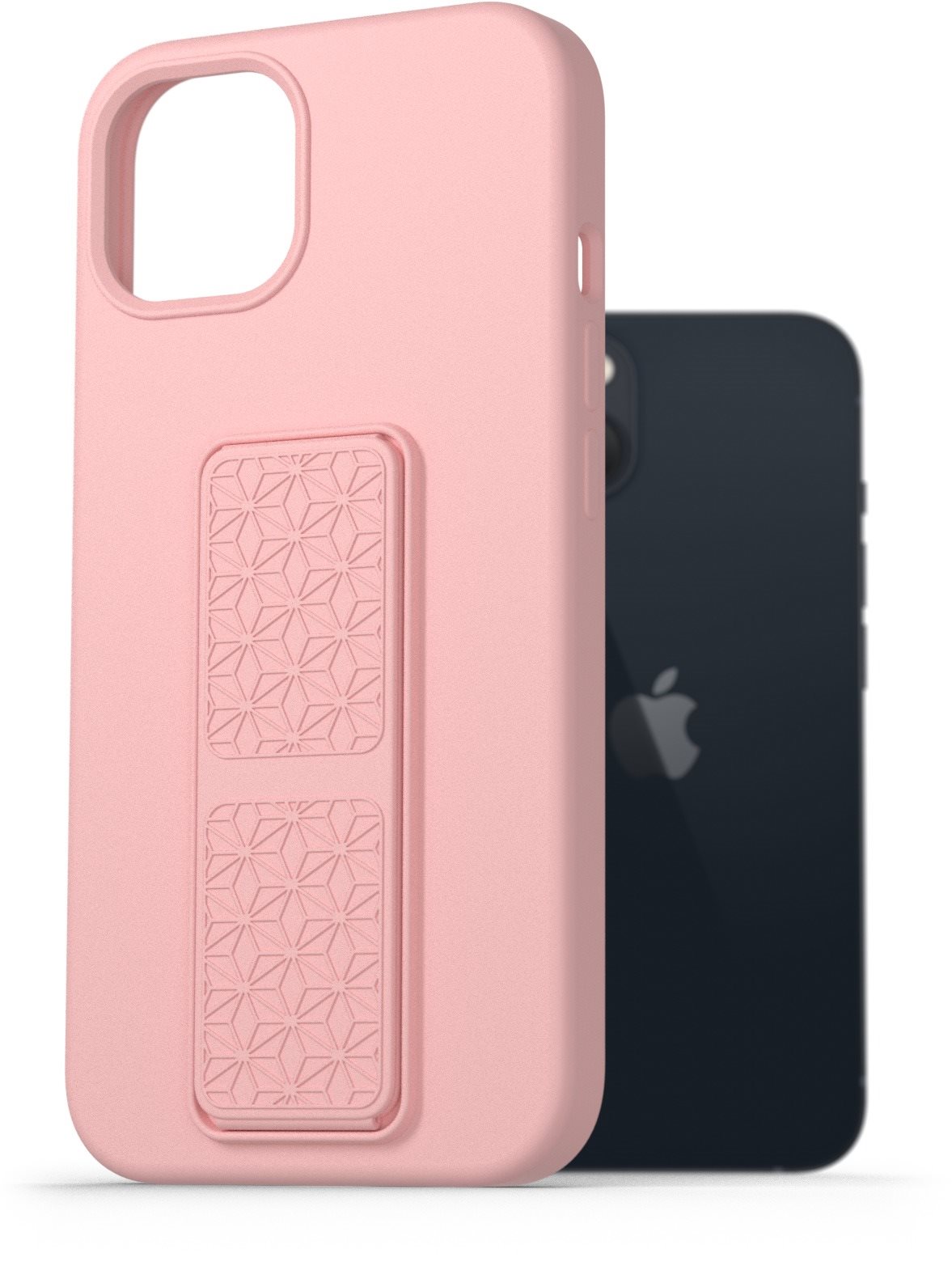 AlzaGuard Liquid Silicone Case with Stand for iPhone 13 Pink Phone...