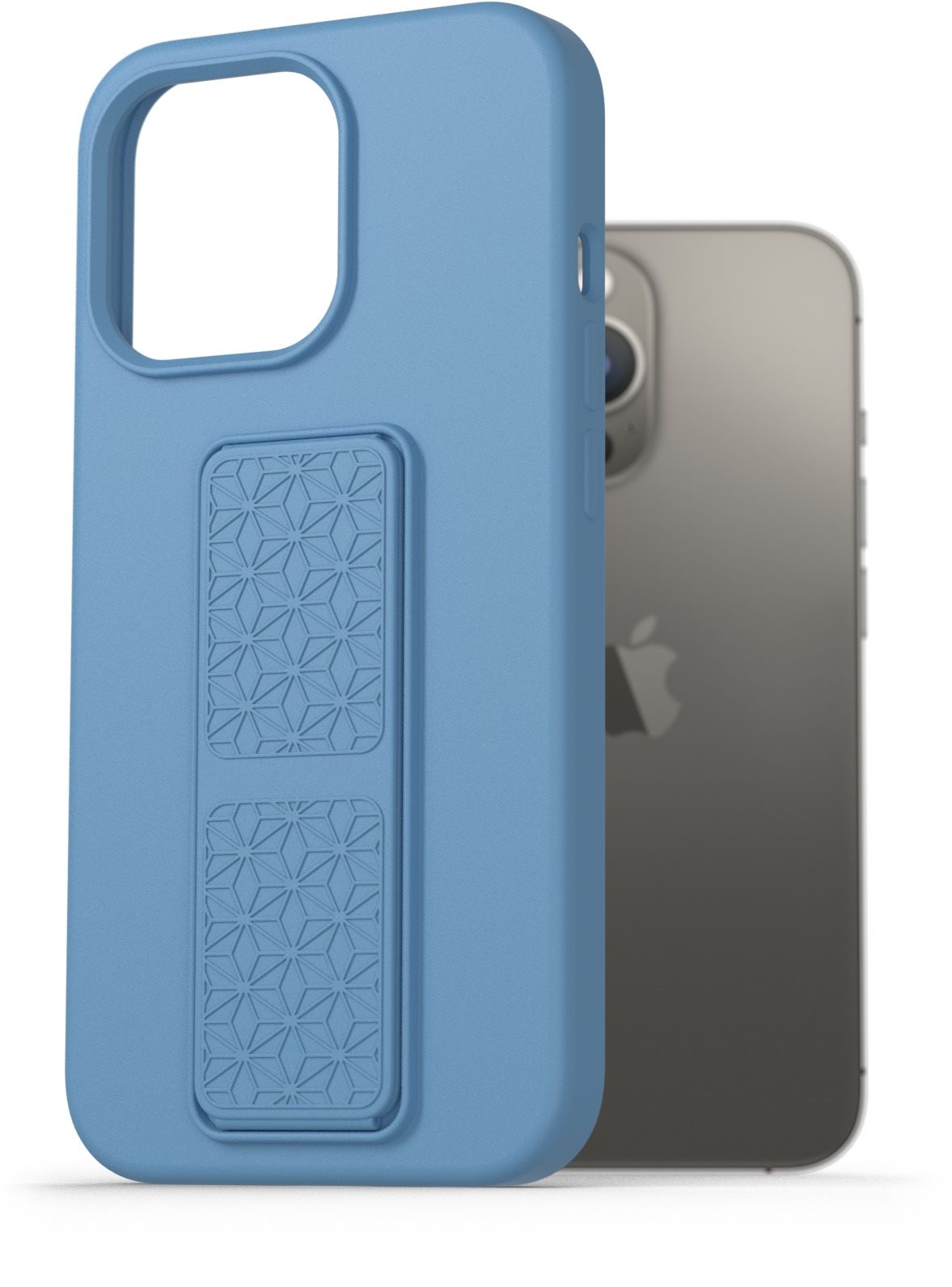 AlzaGuard Liquid Silicone Case with Stand for iPhone 13 Pro Blue...
