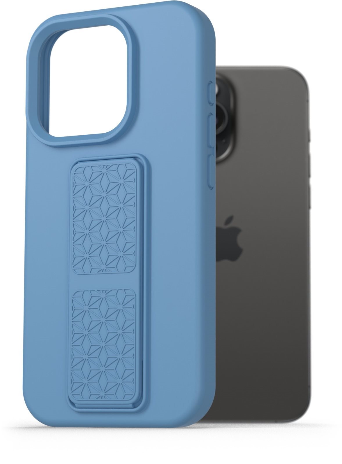 AlzaGuard Liquid Silicone iPhone 15 Pro Max kék tok állvánnyal...