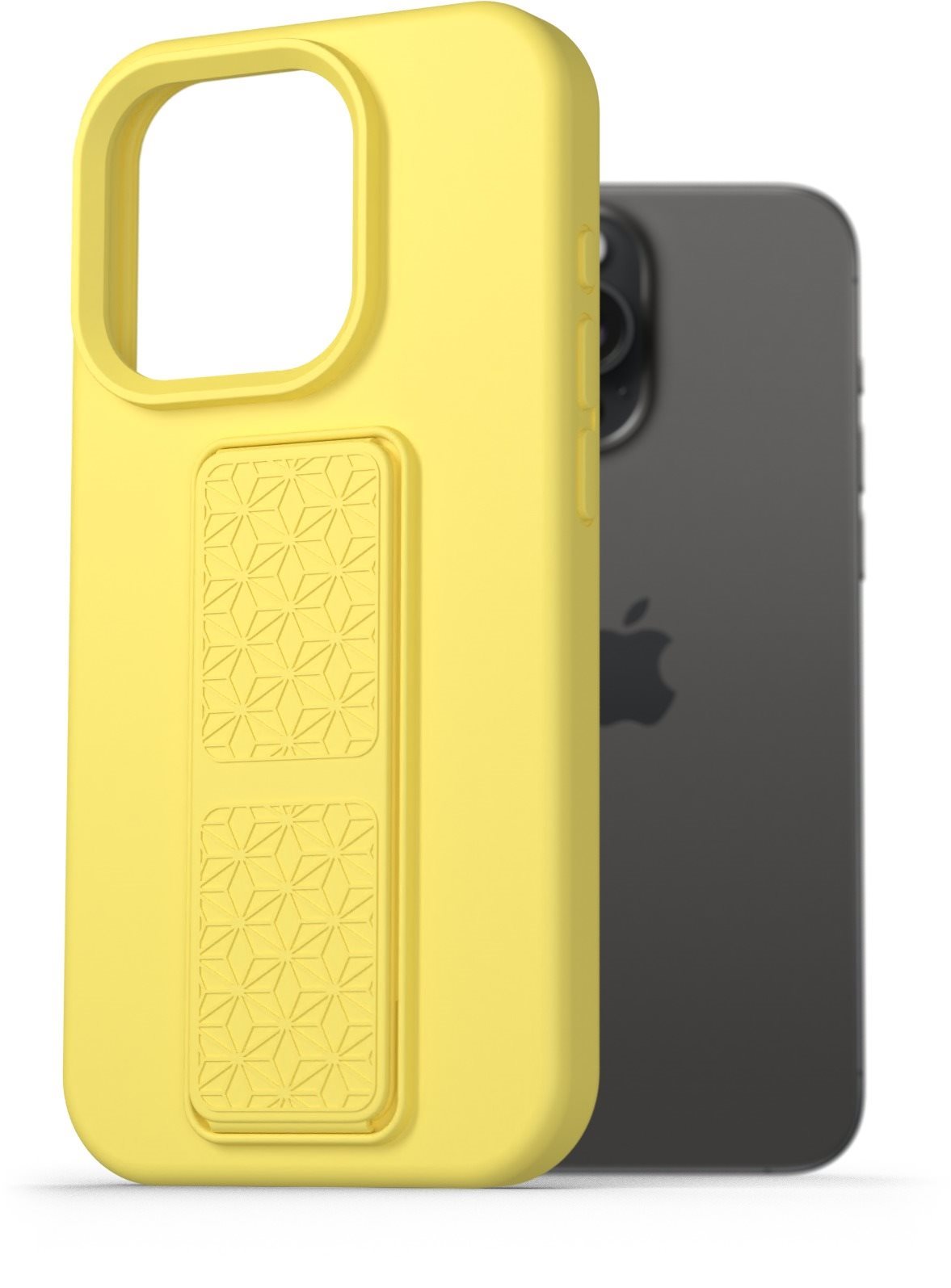 AlzaGuard Liquid Silicone Case with Stand na iPhone 15 Pro Max žltý...