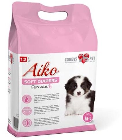 AIKO Soft Diapers M-L, 36 × 52 cm, 12 ks Plienky pre psov