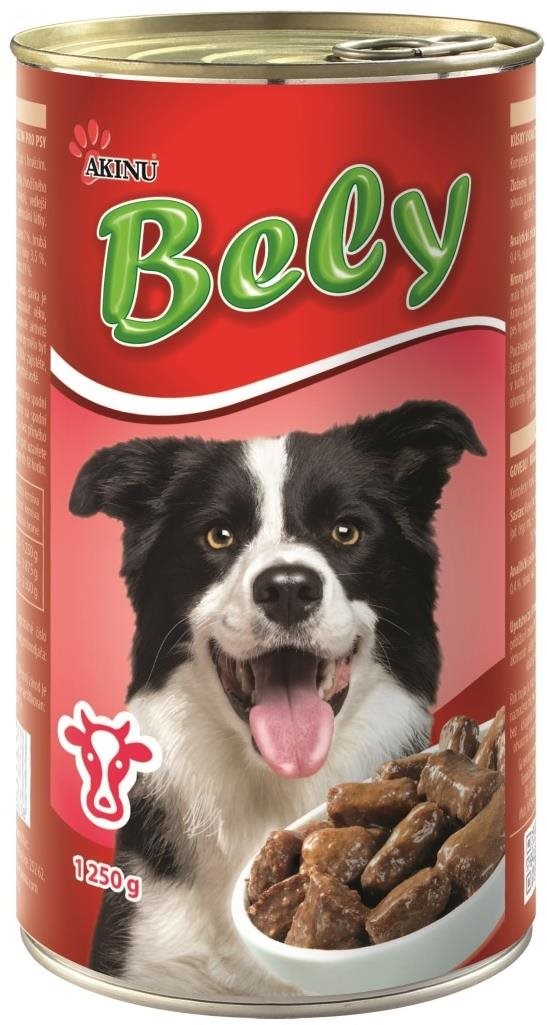 Akinu Bely Kúsky v omáčke s hovädzím 1250 g Konzerva pre psov