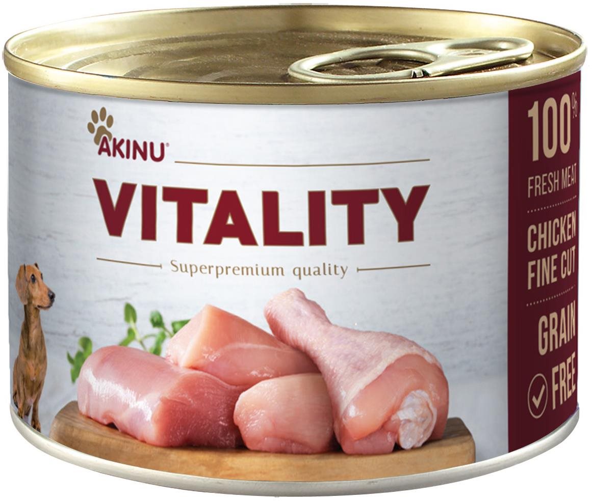 Akinu Vitality Kurča jemne krájané 200 g Konzerva pre psov