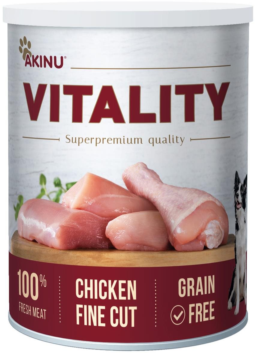 Akinu Vitality Kurča jemne krájané 400 g Konzerva pre psov