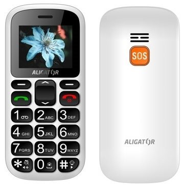 Aligator A321 Senior White + Tisch-Ladegerät Handy