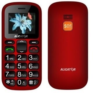 Aligator A321 Senior rot-schwarz + Tisch-Ladegerät Handy