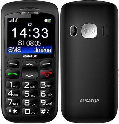 Aligator A670 Senior Black + Stolná nabíjačka Mobilný telefón