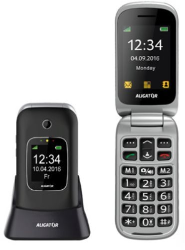 Aligator V650 čierno-strieborný Mobilný telefón