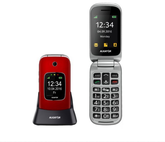 Aligator V650 červeno-strieborný Mobilný telefón