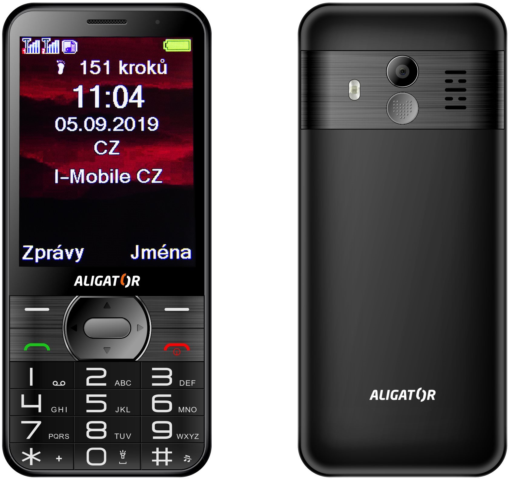 ALIGATOR A900 GPS Senior čierny Mobilný telefón