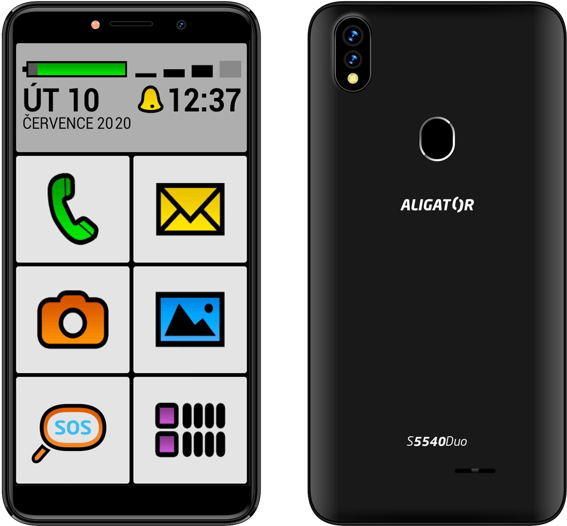 Aligator S5540 SENIOR fekete Mobiltelefon