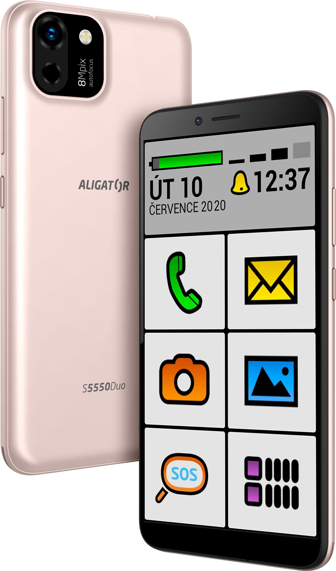 Aligator S5550 SENIOR ružovo-zlatá Mobilný telefón