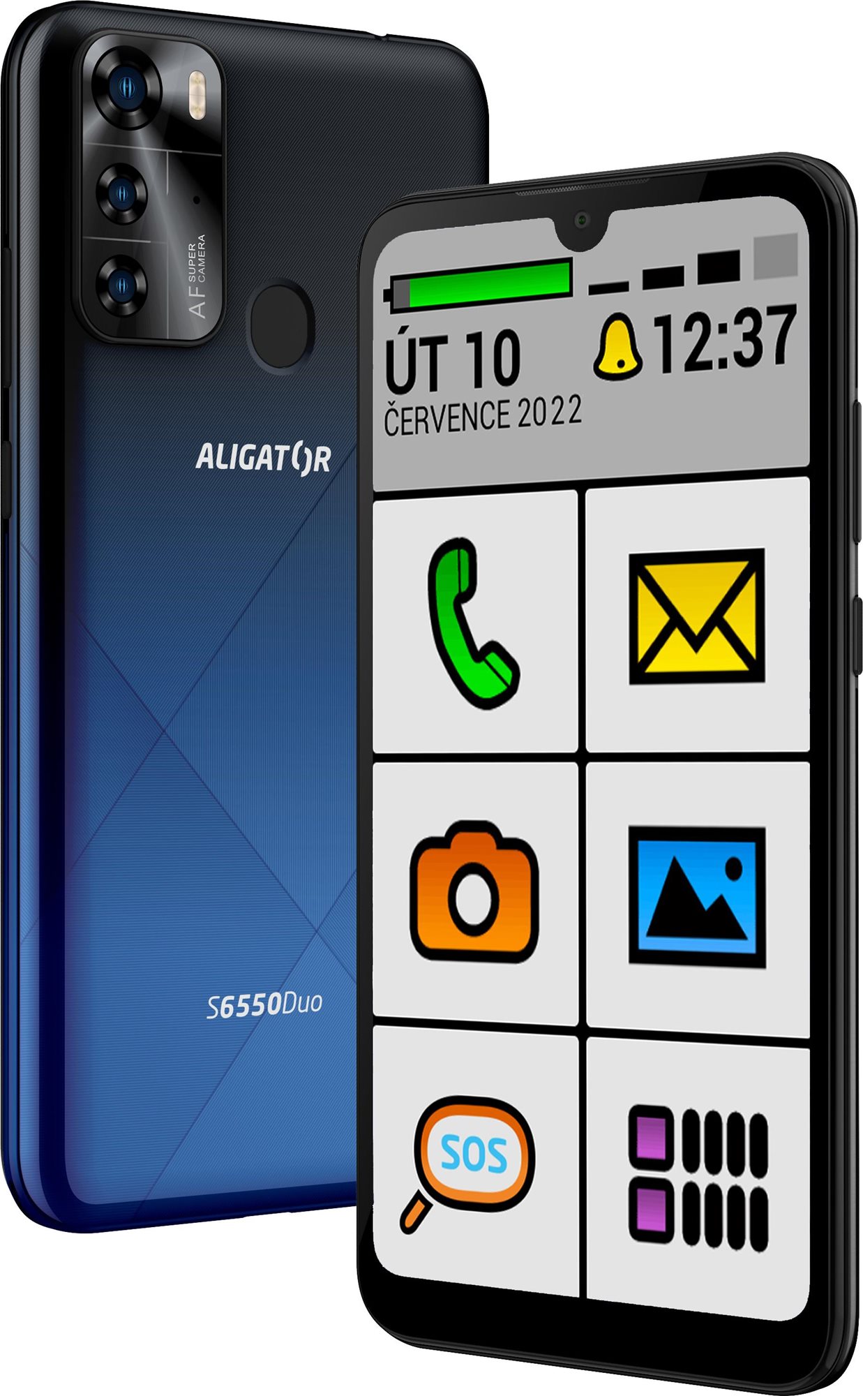 Aligator S6550 SENIOR modrý Mobilní telefon