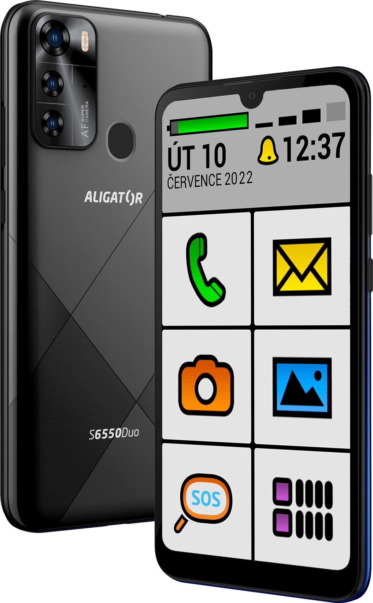 Aligator S6550 SENIOR černý Mobilní telefon