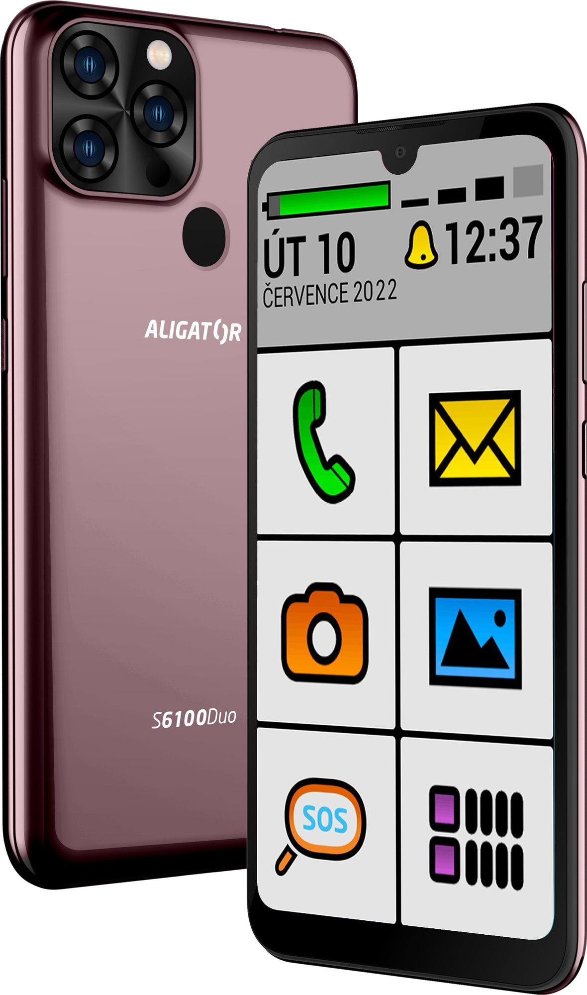 Aligator S6100 SENIOR bordový Mobilný telefón