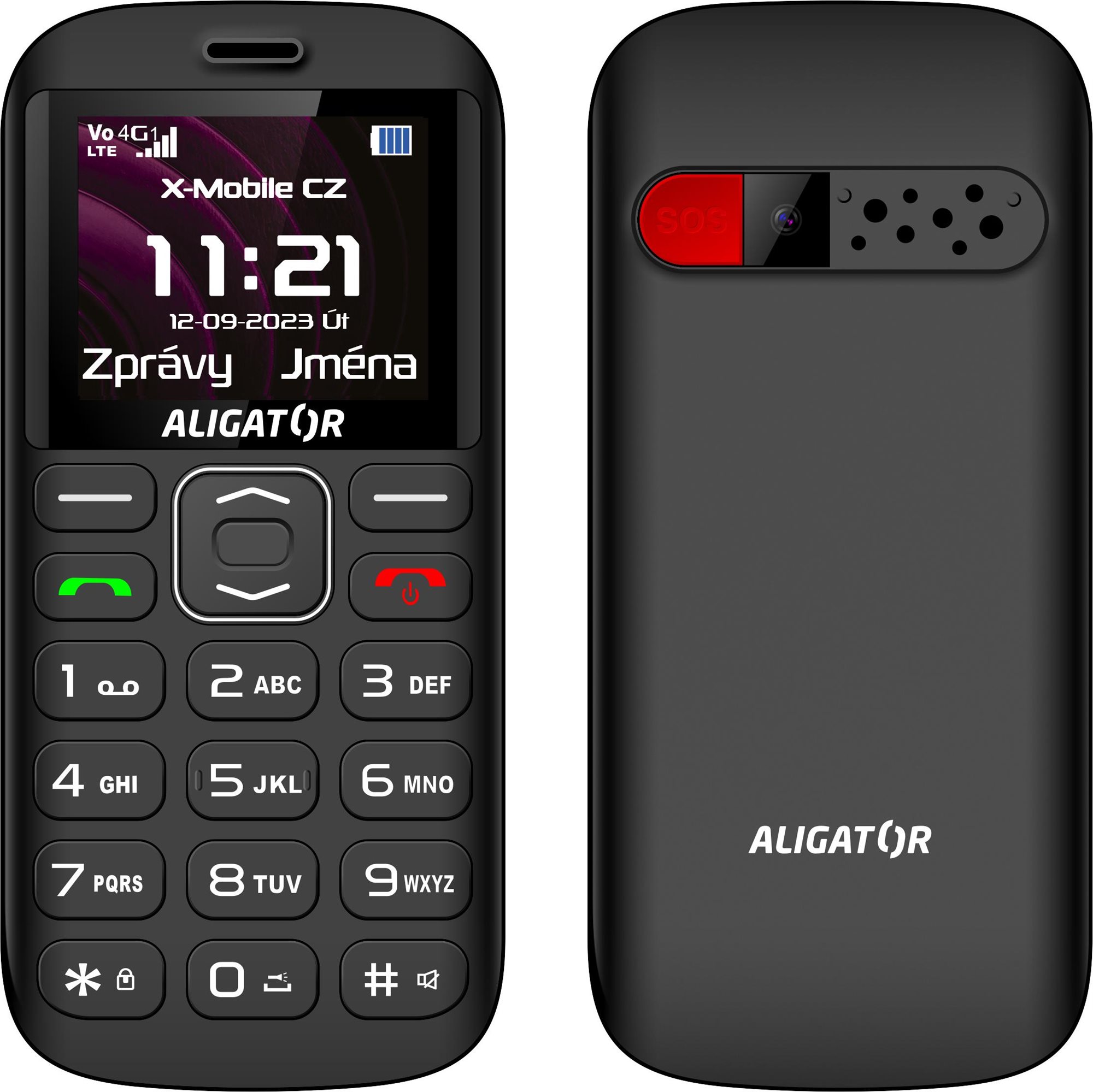 Aligator A720 4G Senior černý + nabíjecí stojánek Mobilní telefon