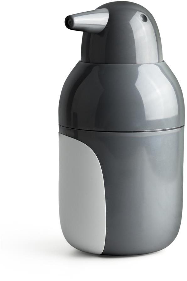 Qualy Penquin, 300 ml, recyklovaný PET, biely/sivý Dávkovač mydla