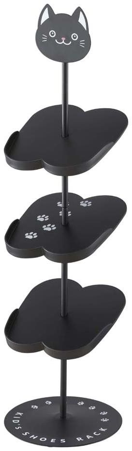 Yamazaki Cat 7964, na 4 páry, š.18 cm, kov/plast, čierny Botník