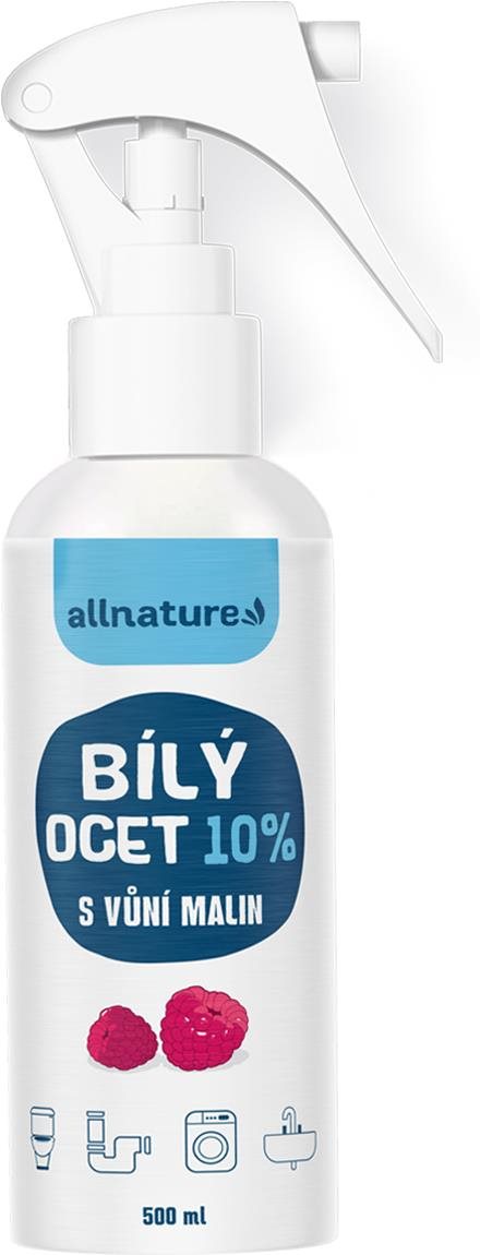 Allnature Biely ocot sprej 10 % s vôňou malín 500 ml Ekologický...