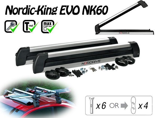 Nordrive Nordic King Evo Carrier 6 pár síléchez/4 snowboardhoz...