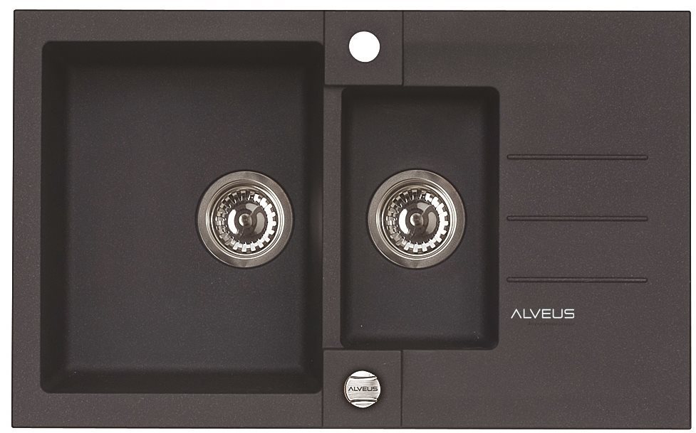 ALVEUS Rock 70-G 91 čierny Granitový drez