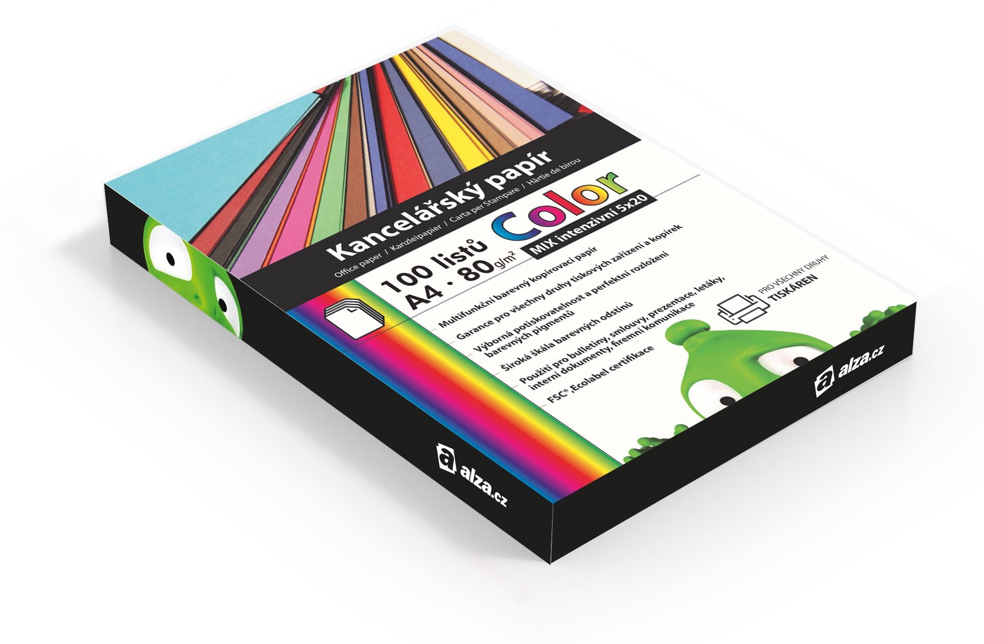 Alza Color A4 MIX Intensiv 5x 20 Blatt Kanzleipapier