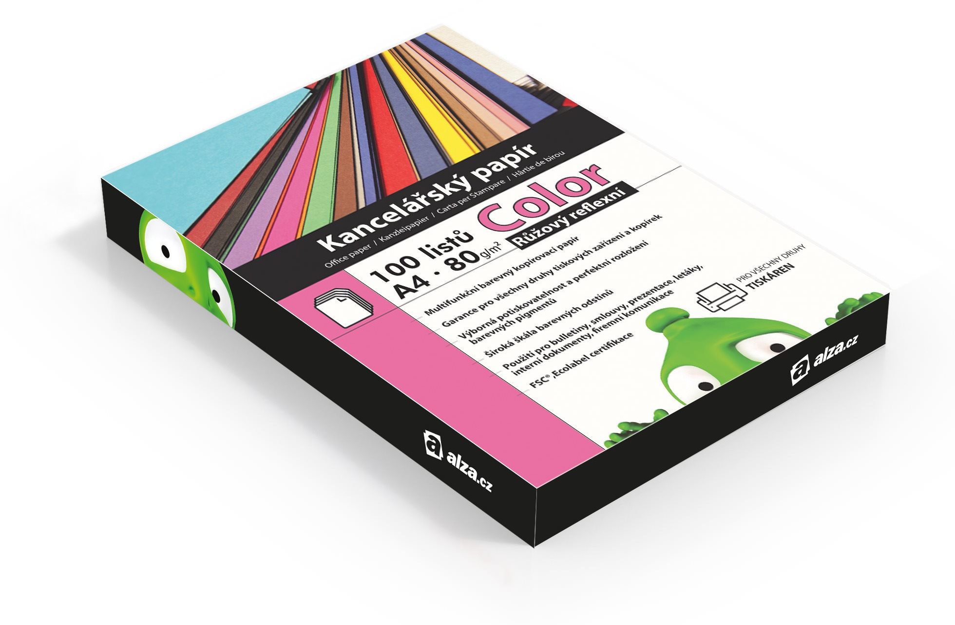 Alza Color A4 rosa reflektierend 80g 100 Blatt Kanzleipapier