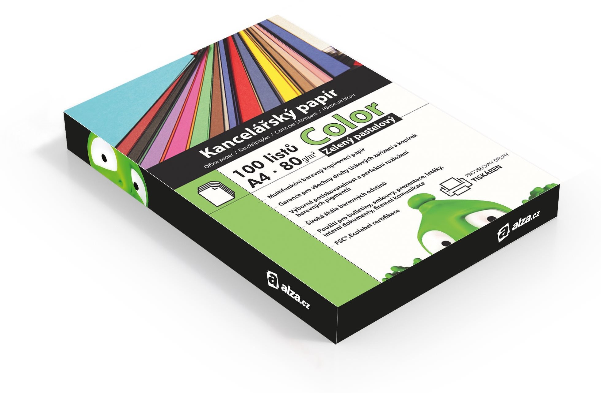 Alza Color A4 Pastell-Grün 80g 100 Blatt Kanzleipapier